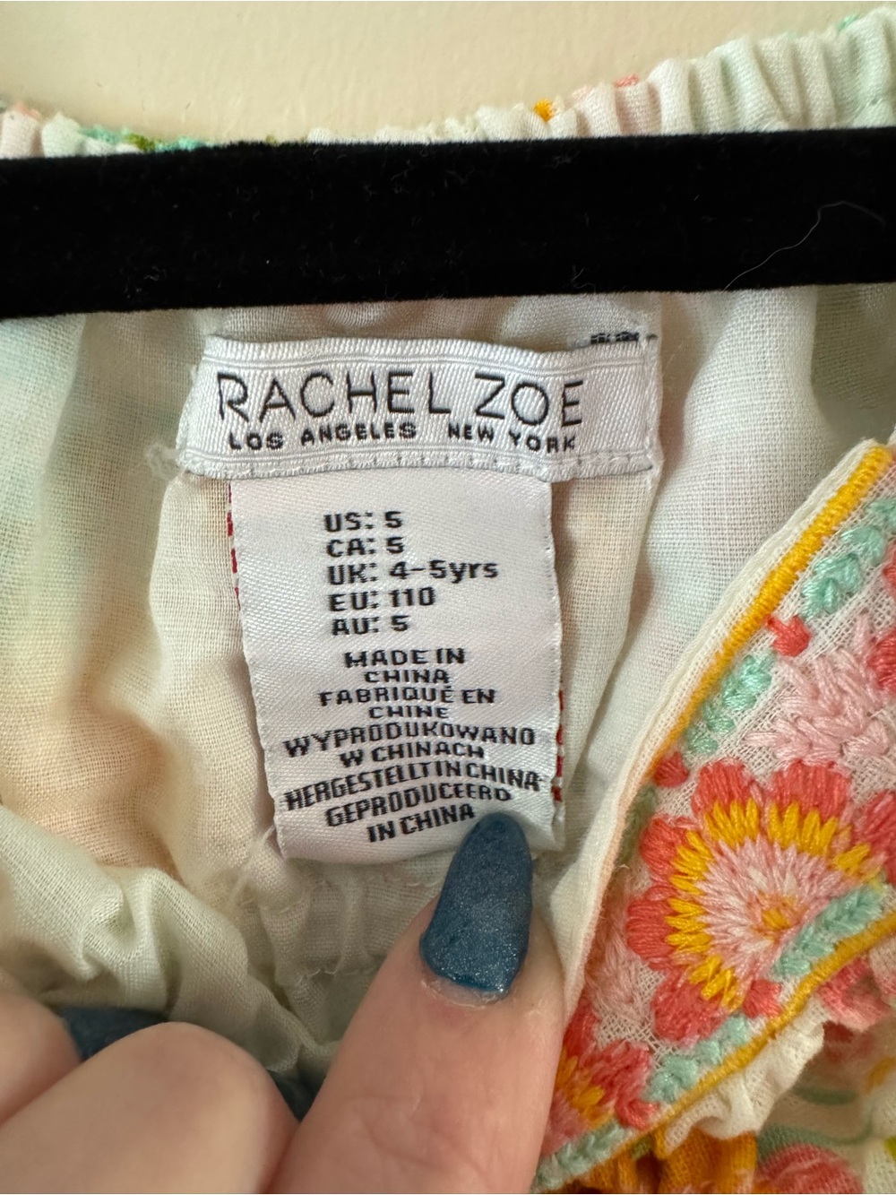 Rachel Zoe Girls White Floral Tiered Dress with Yellow & Pink Accents - Picture 3 of 3